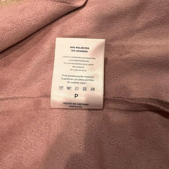 Mote Women's Drape Front Jacket Pink Size S Asymmetrical Zip Casual - Picture 7 of 9